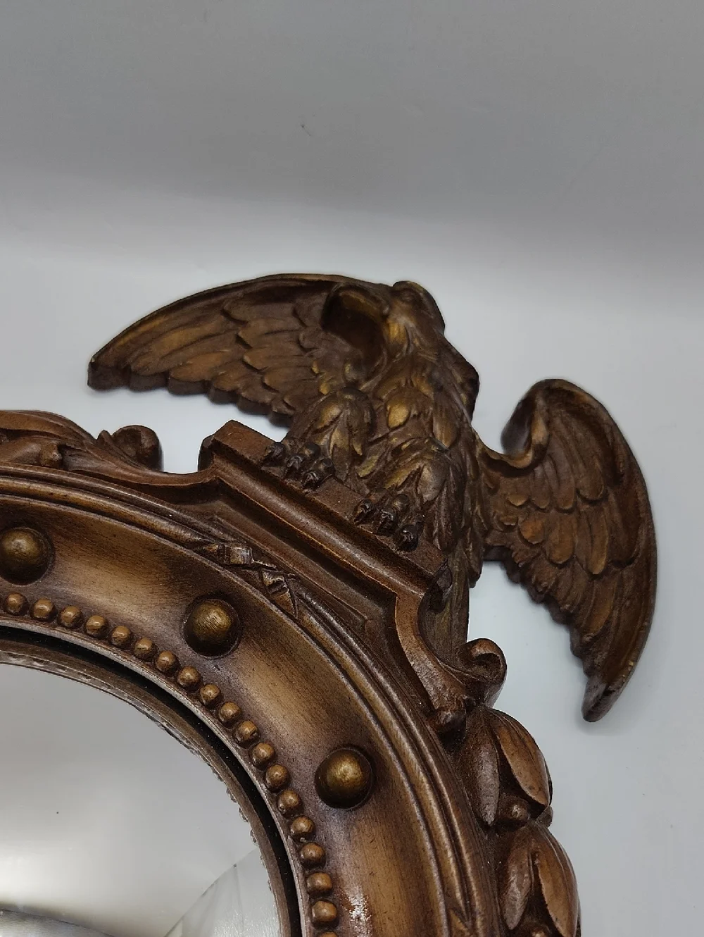 Vintage Syroco American Eagle Convex Mirror 13